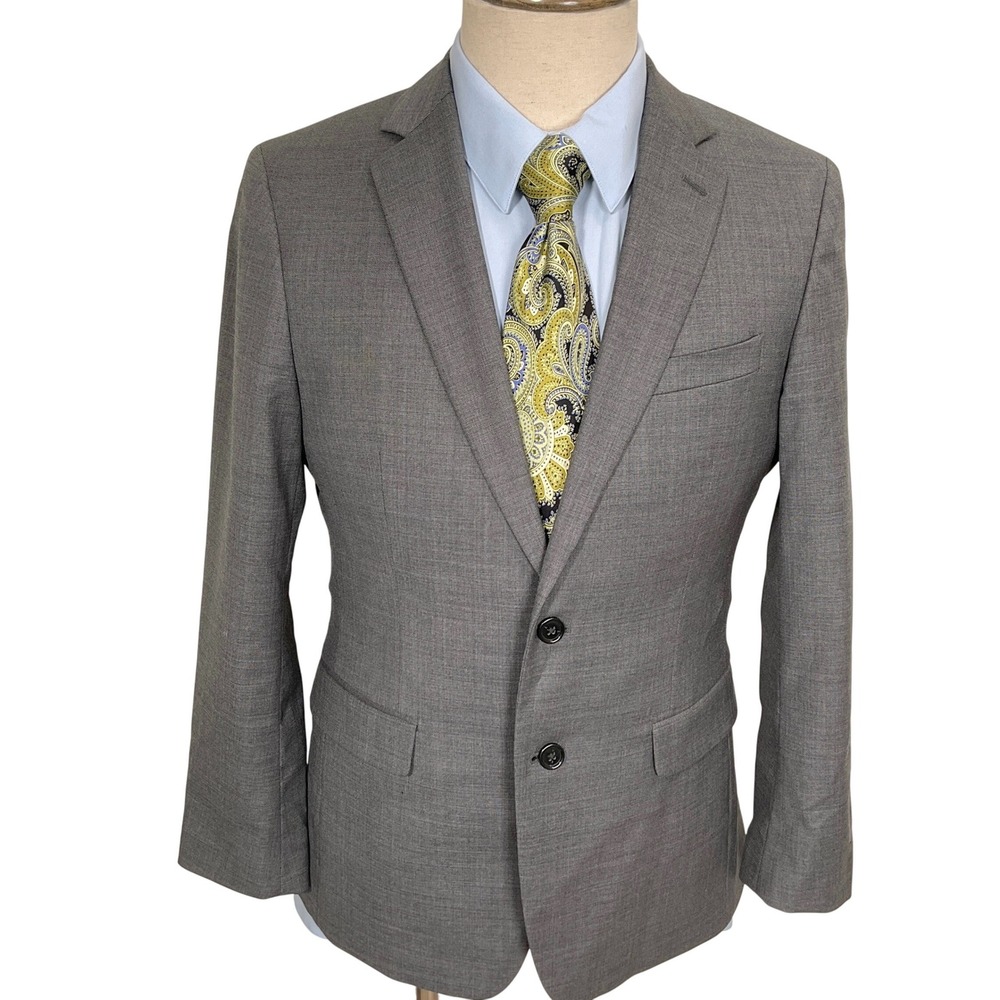 Banana Republic Blazer Mens 38S Gray Tessuto Marzotto Slim Fit 2 Button Jacket - Picture 2 of 11